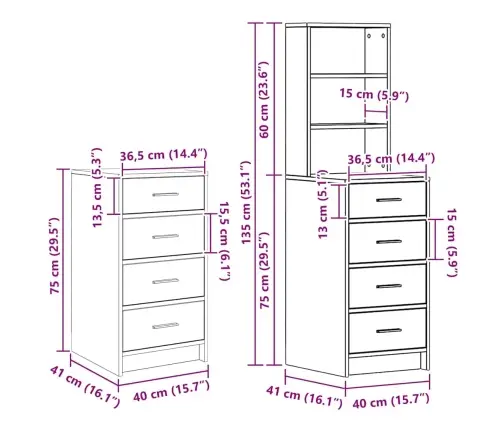 Dressing Galds 3 Pcs Brūna 40 X 41 X 135 Cm Inženierijas Koks Vidaxl