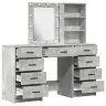 Dressing Galds 3 Pcs Pelēka 40 X 41 X 135 Cm Inženierijas Koks Vidaxl
