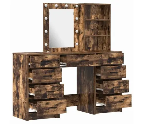 Riietumislaud Sahtliga 3 Pcs Pruun 40 X 41 X 135 Cm Tehispuit
