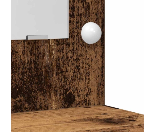 Makiažo Stalas 3 Pcs Ruda 40 X 41 X 135 Cm Apdirbta Mediena