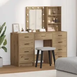 Dressing Galds 3 Pcs Brūna 40 X 41 X 135 Cm Inženierijas Koks Vidaxl