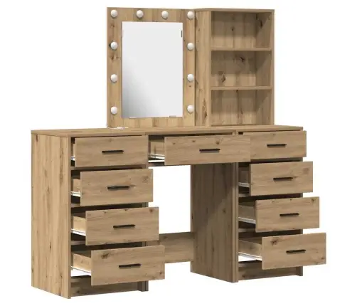 Dressing Galds 3 Pcs Brūna 40 X 41 X 135 Cm Inženierijas Koks Vidaxl