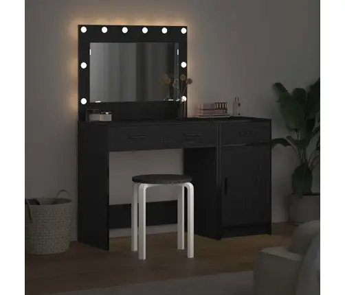 Makiažo Stalas 2 Pcs Juoda 40 X 41 X 75 Cm Apdirbta Mediena