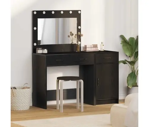 Makiažo Stalas 2 Pcs Juoda 40 X 41 X 75 Cm Apdirbta Mediena