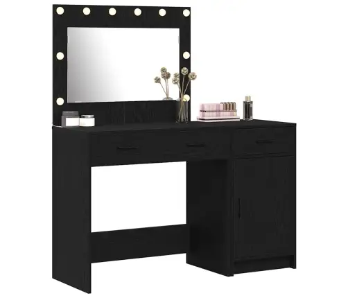 Makiažo Stalas 2 Pcs Juoda 40 X 41 X 75 Cm Apdirbta Mediena