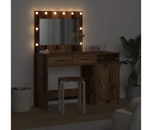 Makiažo Stalas 2 Pcs Ruda 40 X 41 X 75 Cm Apdirbta Mediena