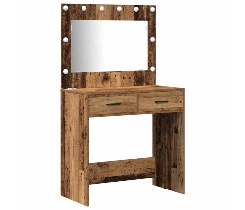 Makiažo Stalas 2 Pcs Ruda 40 X 41 X 75 Cm Apdirbta Mediena