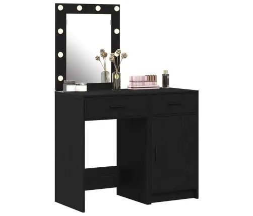 Riietumislaud Sahtliga 2 Pcs Must 50 X 41 X 135 Cm Tehispuit