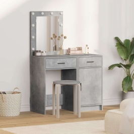 Dressing Galds 2 Pcs Pelēka 50 X 41 X 135 Cm Inženierijas Koks Vidaxl