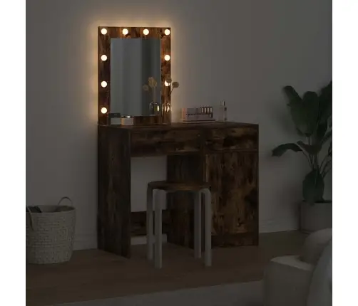 Makiažo Stalas 2 Pcs Ruda 50 X 41 X 135 Cm Apdirbta Mediena