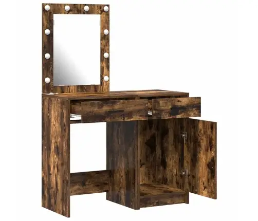 Makiažo Stalas 2 Pcs Ruda 50 X 41 X 135 Cm Apdirbta Mediena