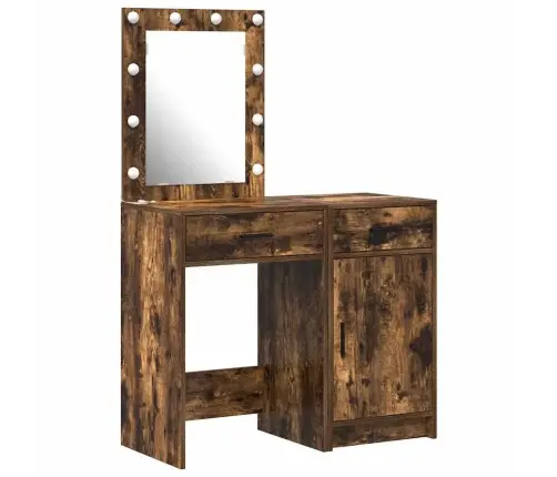 Makiažo Stalas 2 Pcs Ruda 50 X 41 X 135 Cm Apdirbta Mediena