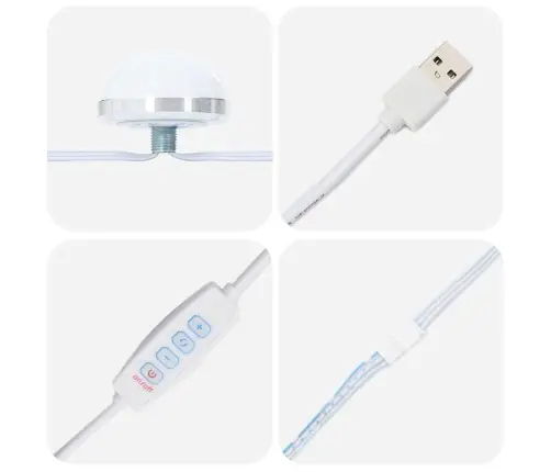 3 Daļu Tualetes Galda Komplekts Ar Led, Melns Inženierijas Koks Vidaxl