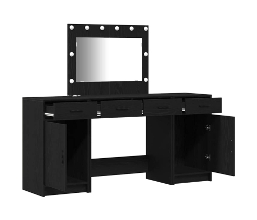 Makiažo Stalas 3 Pcs Juoda 40 X 41 X 75 Cm Apdirbta Mediena