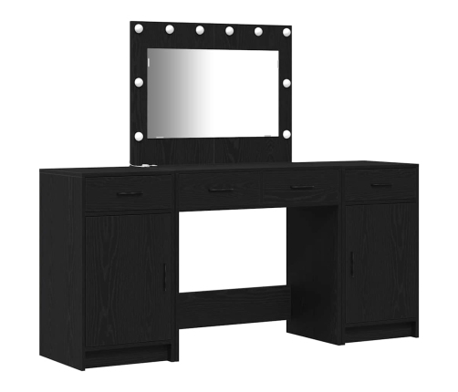 Makiažo Stalas 3 Pcs Juoda 40 X 41 X 75 Cm Apdirbta Mediena