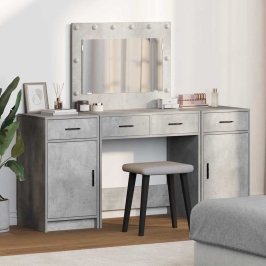 Dressing Galds 3 Pcs Pelēka 40 X 41 X 75 Cm Inženierijas Koks Vidaxl