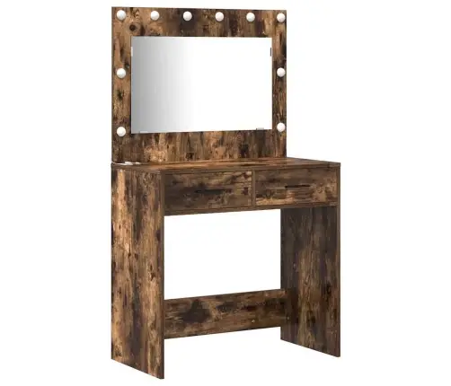 Riietumislaud Peeglituledega Sahtliga 3 Pcs Pruun Tehispuit