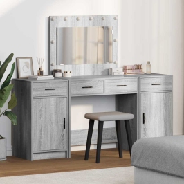 Dressing Galds 3 Pcs Pelēka 40 X 41 X 75 Cm Inženierijas Koks Vidaxl