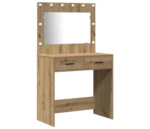 Riietumislaud Peeglituledega Sahtliga 3 Pcs Pruun Tehispuit