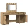 Riietumislaud Peeglituledega Sahtliga 3 Pcs Pruun Tehispuit