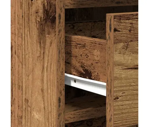 3 Daļu Grima Galda Komplekts Ar Led No Vecā Koka Vidaxl