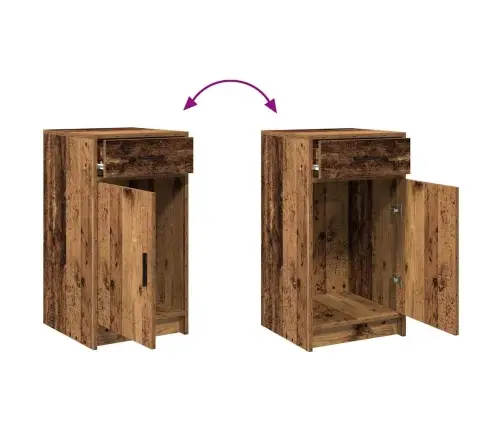 3 Daļu Grima Galda Komplekts Ar Led No Vecā Koka Vidaxl