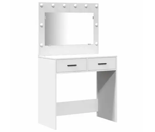 Makiažo Stalas 2 Pcs Balta 78.5 X 41 X 135 Cm Apdirbta Mediena