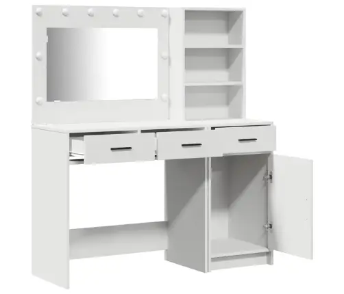 Makiažo Stalas 2 Pcs Balta 78.5 X 41 X 135 Cm Apdirbta Mediena