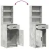 Dressing Galds Ar Atvilktni 2 Pcs Pelēka 78.5 X 41 X 135 Cm Vidaxl