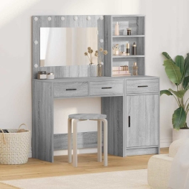 Dressing Galds Ar Atvilktni 2 Pcs Pelēka 78.5 X 41 X 135 Cm Vidaxl