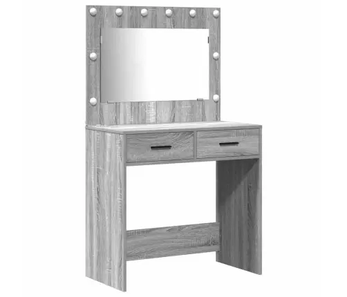 Dressing Galds Ar Atvilktni 2 Pcs Pelēka 78.5 X 41 X 135 Cm Vidaxl