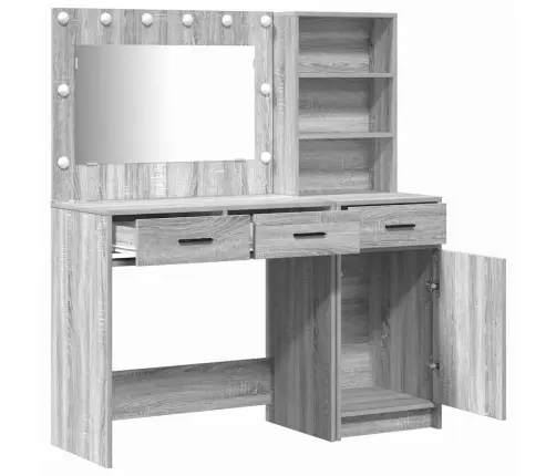 Dressing Galds Ar Atvilktni 2 Pcs Pelēka 78.5 X 41 X 135 Cm Vidaxl