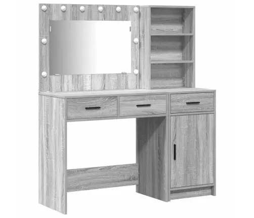 Dressing Galds Ar Atvilktni 2 Pcs Pelēka 78.5 X 41 X 135 Cm Vidaxl