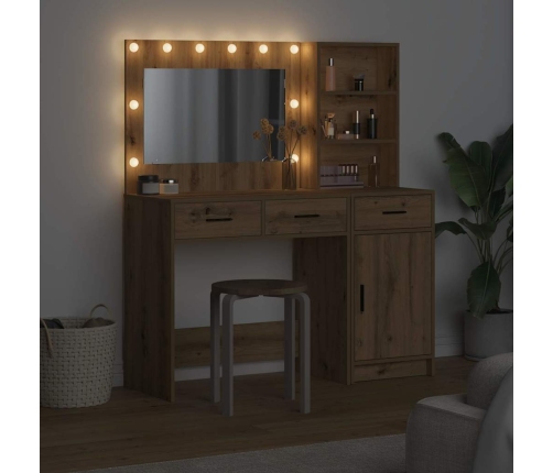 Makiažo Stalas 2 Pcs Ruda 78.5 X 41 X 135 Cm Apdirbta Mediena