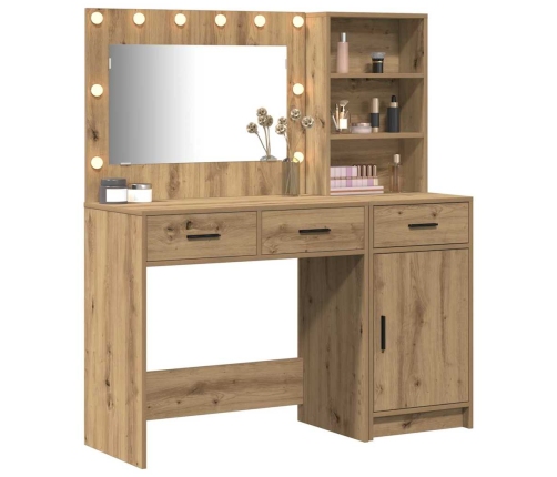 Makiažo Stalas 2 Pcs Ruda 78.5 X 41 X 135 Cm Apdirbta Mediena