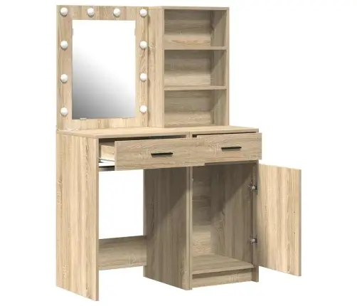 Tualetes Galda Komplekts 2 Pcs Sonoma Ozols 50 X 41 X 135 Cm Vidaxl