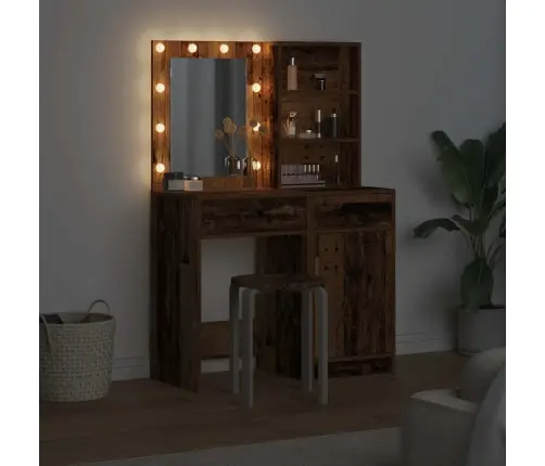 Tualettlaua Komplekt 2 Pcs Vana Puit 50 X 41 X 135 Cm Tehispuit Tualettlaua Komplekt 2 Pcs Vana Puit 50 X 41 X 135 Cm Tehispuit