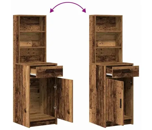 Tualettlaua Komplekt 2 Pcs Vana Puit 50 X 41 X 135 Cm Tehispuit Tualettlaua Komplekt 2 Pcs Vana Puit 50 X 41 X 135 Cm Tehispuit