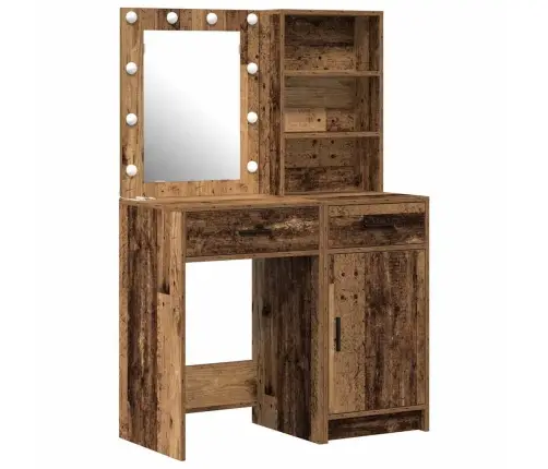 Tualettlaua Komplekt 2 Pcs Vana Puit 50 X 41 X 135 Cm Tehispuit Tualettlaua Komplekt 2 Pcs Vana Puit 50 X 41 X 135 Cm Tehispuit