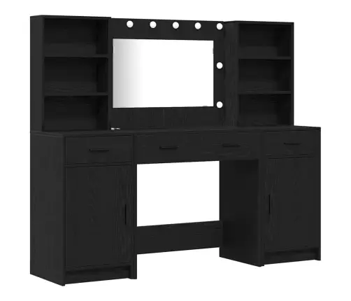 Tualetės Rinkinys 3 Pcs Juoda Ąžuolo 78.5 X 41 X 135 Cm