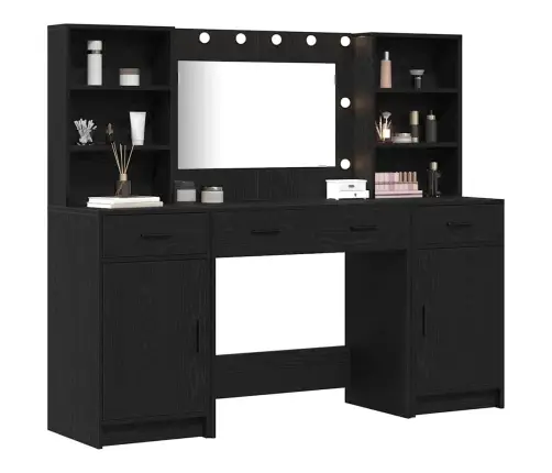 Tualetės Rinkinys 3 Pcs Juoda Ąžuolo 78.5 X 41 X 135 Cm