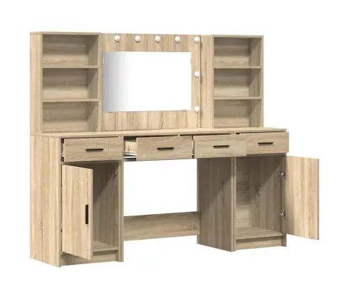 Tualetės Rinkinys 3 Pcs Sonoma Ąžuolas 78.5 X 41 X 135 Cm