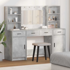 Tualettlaua Komplekt Uksega 3 Pcs Betoonhall 78.5 X 41 X 135 Cm