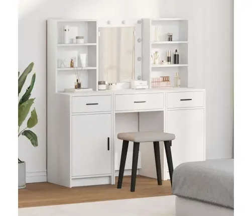 Tualetes Galda Komplekts Ar Durvīm 3 Pcs Balts 50 X 41 X 135 Cm Vidaxl