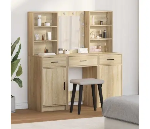 Tualetes Galda Komplekts 3 Pcs Sonoma Ozols 50 X 41 X 135 Cm Vidaxl