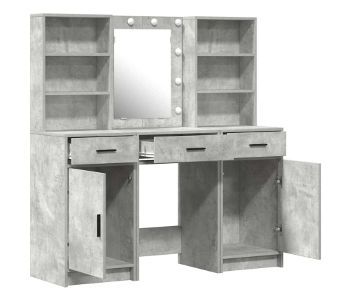Tualetes Galda Komplekts 3 Pcs Betona Pelēks 50 X 41 X 135 Cm Vidaxl