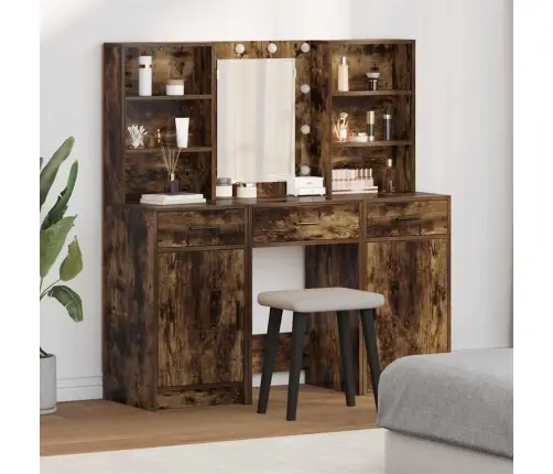 Tualetės Rinkinys 3 Pcs Rūkyta Ąžuolas Apdirbta Mediena