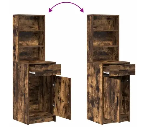 Tualetės Rinkinys 3 Pcs Rūkyta Ąžuolas Apdirbta Mediena