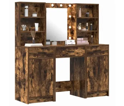 Tualetės Rinkinys 3 Pcs Rūkyta Ąžuolas Apdirbta Mediena