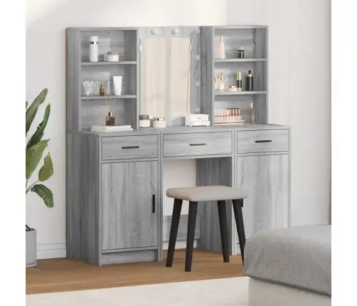 Riietuslaud Komplekt Led-Valgusega 3 Pcs Hall Sonoma Tehispuit